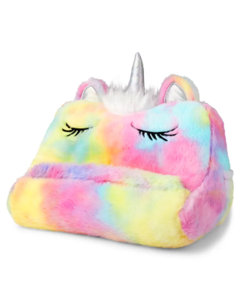 Girls Rainbow Tie Dye Tablet Pillow