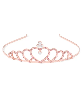 Girls Jeweled Heart Tiara Headband