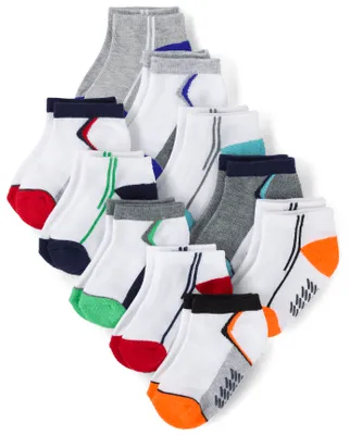 Baby And Toddler Boys Colorblock Cushioned Ankle Socks -Pack