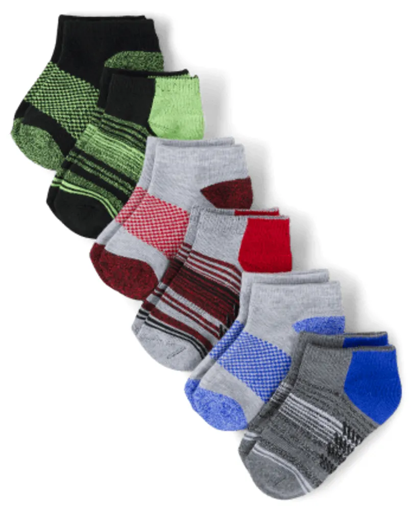 Baby And Toddler Boys Colorblock Cushioned Ankle Socks -Pack