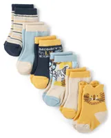 Baby And Toddler Boys Safari Midi Socks 6-Pack