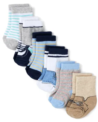 Baby And Toddler Boys Shoe Midi Socks 6-Pack