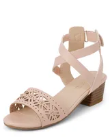 Girls Cutout Heel Sandals