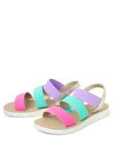 Girls Colorblock Elastic Sandals