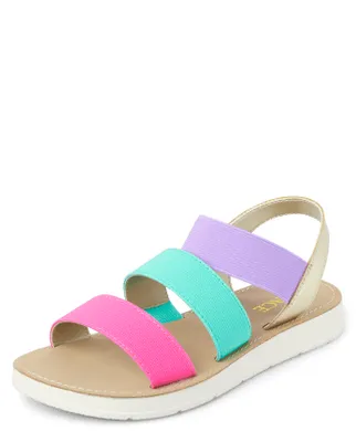Girls Colorblock Elastic Sandals