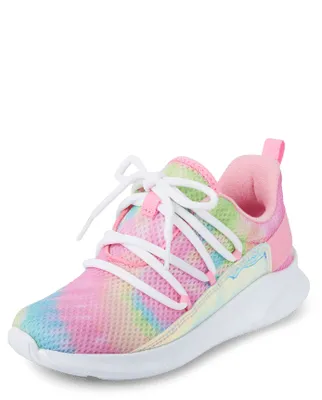 Girls Rainbow Tie Dye Running Sneakers
