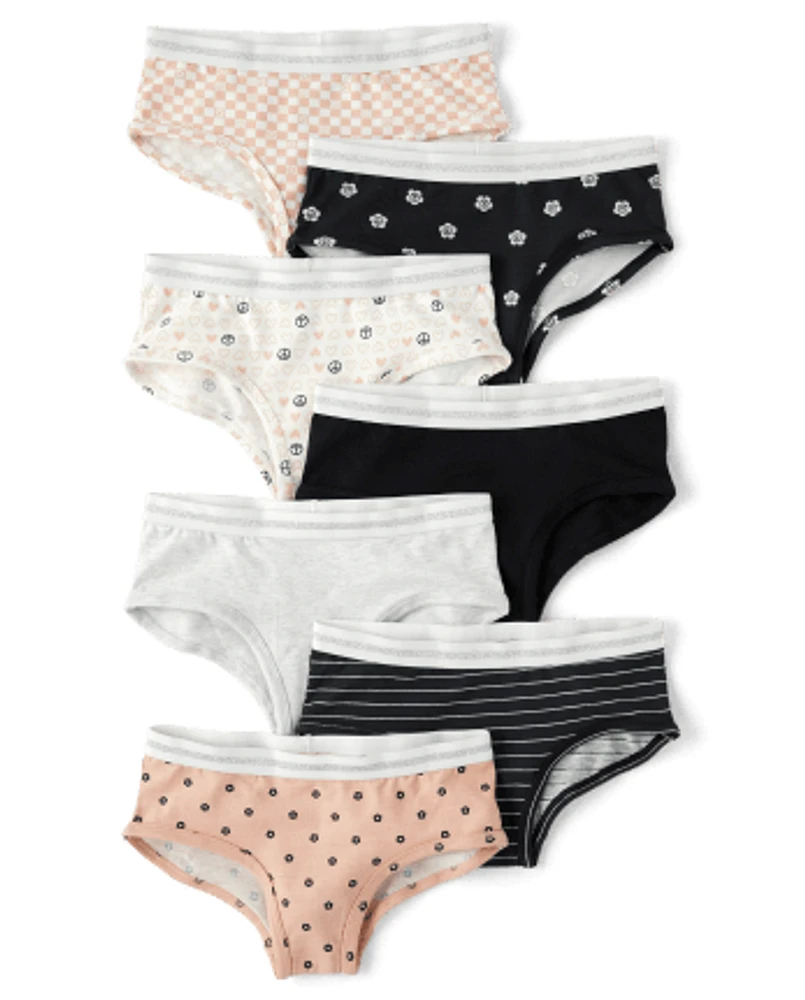 Girls Floral Hipster Underwear 7-Pack