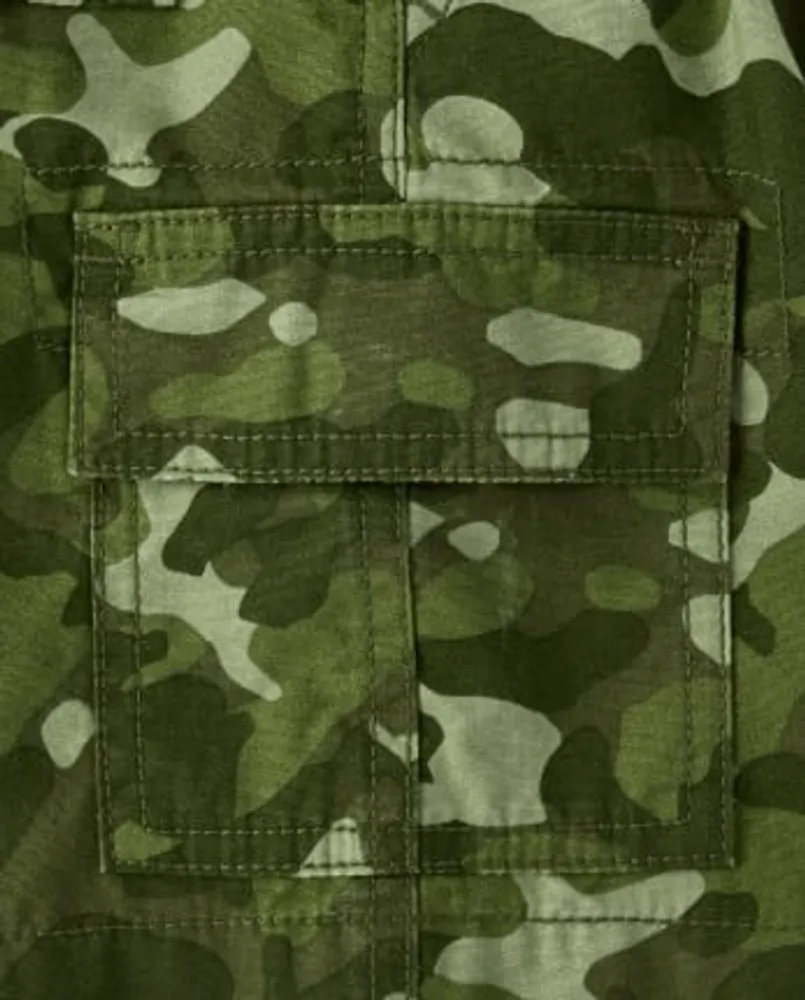 Boys Camo Pull On Cargo Shorts