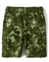 Boys Camo Pull On Cargo Shorts