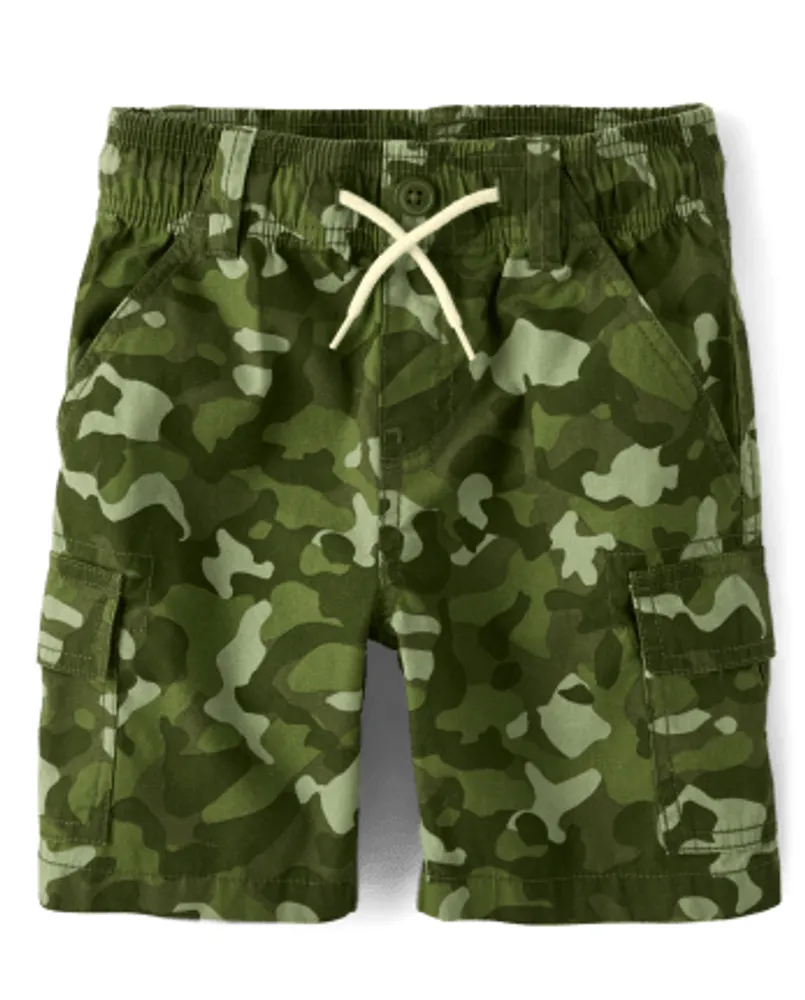 Boys Camo Pull On Cargo Shorts