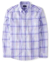 Mens Dad And Me Plaid Poplin Button Up Shirt