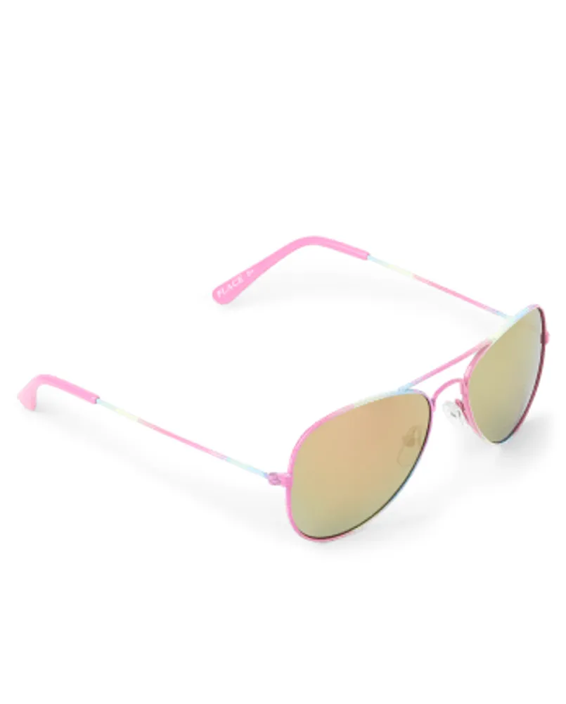 Girls Rainbow Ombre Aviator Sunglasses