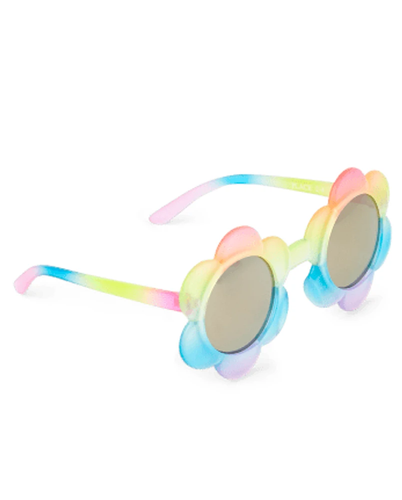 Lunettes de soleil marguerite arc-en-ciel pour toute-petite fille