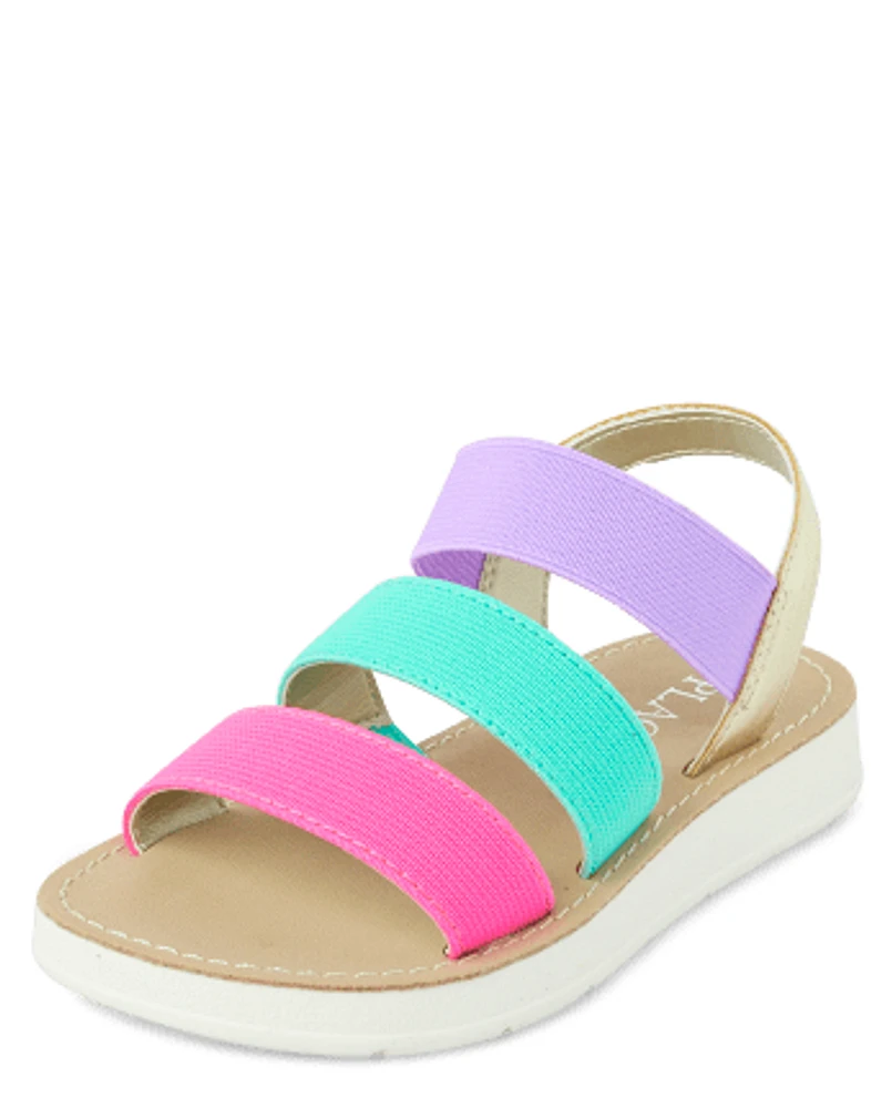 Toddler Girls Colorblock Elastic Sandals