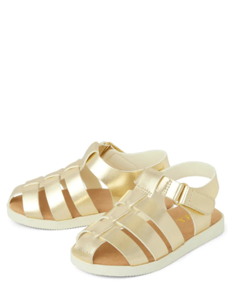 Toddler Girls Metallic Fisherman Sandals