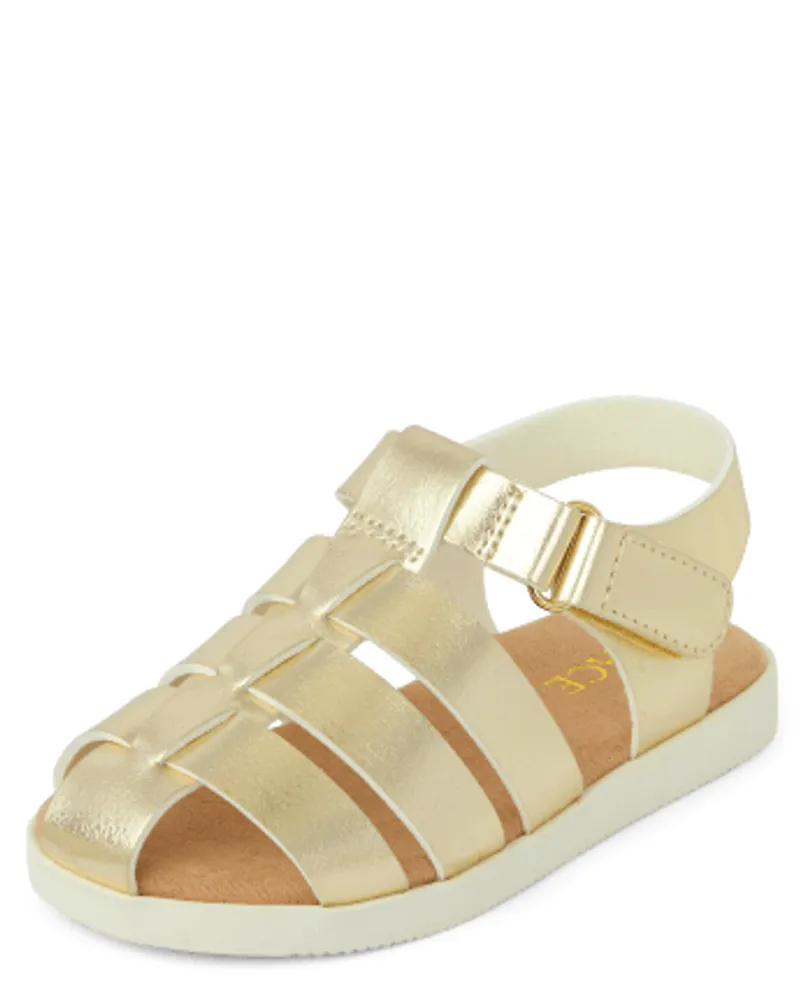 Toddler Girls Metallic Fisherman Sandals