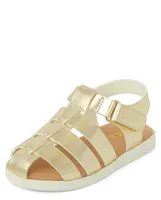 Toddler Girls Metallic Fisherman Sandals