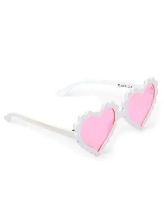 Toddler Girls Scalloped Heart Sunglasses
