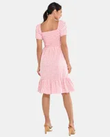 Womens Mommy And Me Gingham Poplin Tiered Dress