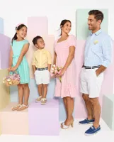 Womens Mommy And Me Gingham Poplin Tiered Dress