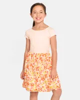 Girls Mommy And Me Floral Smocked Fit Flare Dress