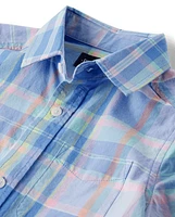 Boys Plaid Poplin Button Up Shirt