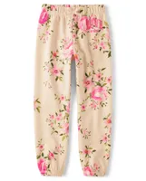 Girls Print Fleece Jogger Pants