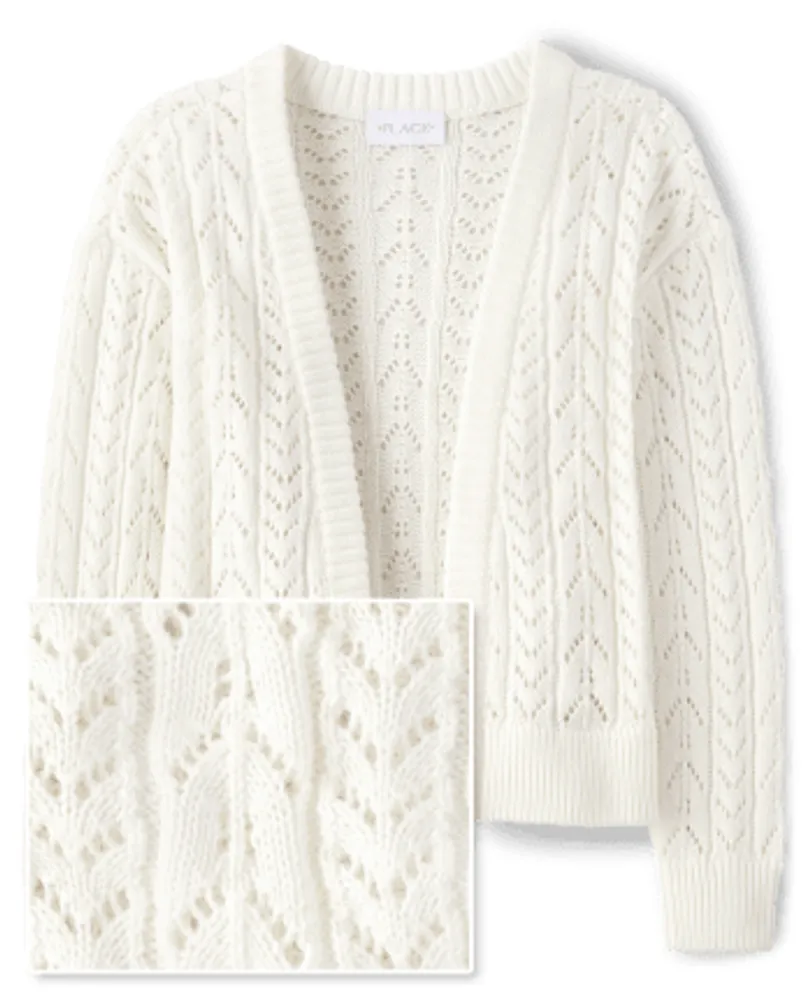 Women's Basketweave Sweater, Button-Front Cardigan
