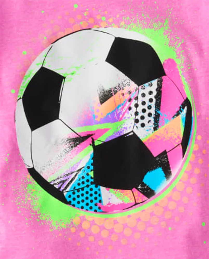 Girls Soccer Ball Graphic Tee