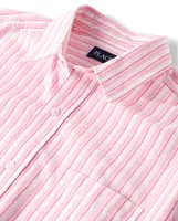 Mens Dad And Me Striped Poplin Button Up Shirt