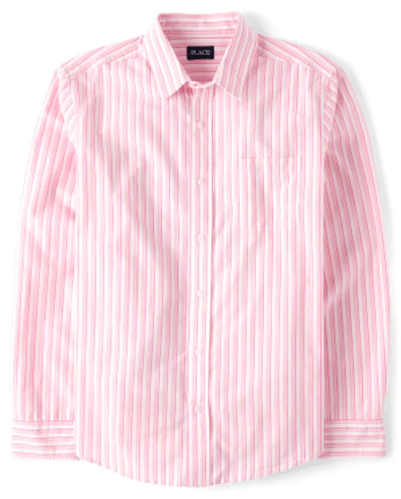 The Children's Place Mens Dad And Me Striped Poplin Button Up Shirt