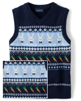 Boys Intarsia Bunny Sweater Vest