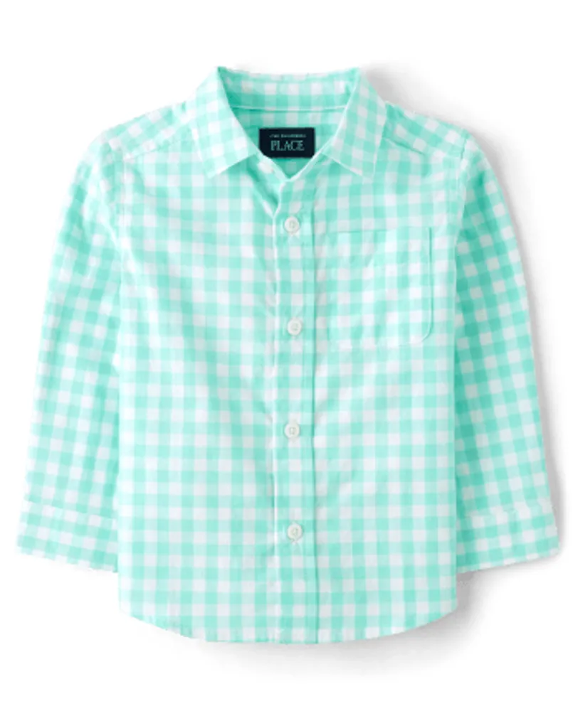 Baby And Toddler Boys Dad Me Gingham Poplin Button Up Shirt