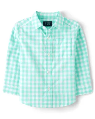 Baby And Toddler Boys Dad Me Gingham Poplin Button Up Shirt