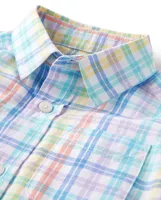Baby And Toddler Boys Dad Me Rainbow Gingham Poplin Button Up Shirt