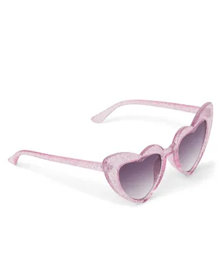 Toddler Girls Glitter Heart Sunglasses