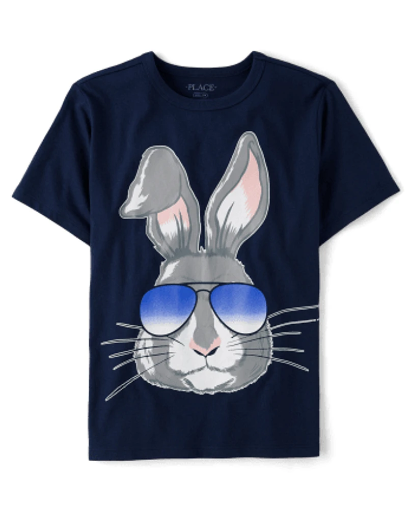 Boys Easter Bunny Sunglasses Graphic Tee