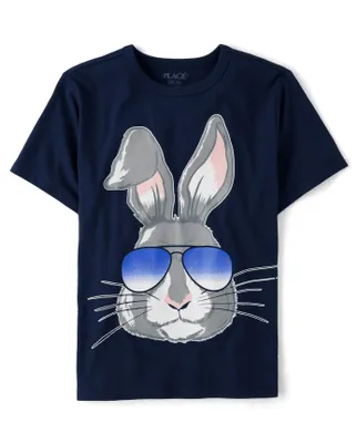 Garçon Easter Bunny lunettes de soleil T-shirt imprimé