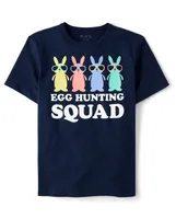 Boys Matching Family Egg Hunting Squad Graphic Tee