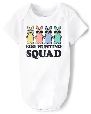 Unisex Baby Matching Family Egg Hunting Squad Graphic Bodysuit