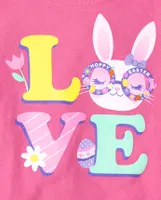 Baby And Toddler Girls Easter Love Graphic Tee