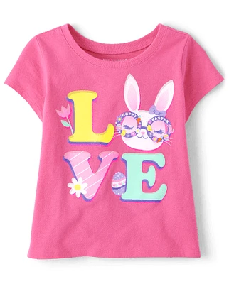 Baby And Toddler Girls Easter Love Graphic Tee