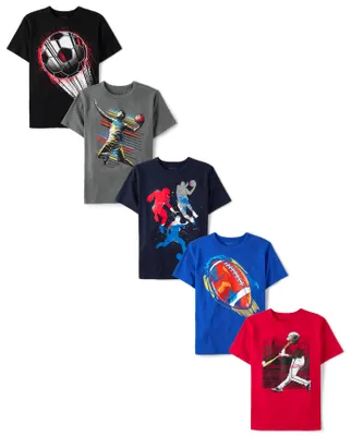 Boys Sports Graphic Tee 5-Pack