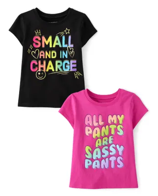 Baby And Toddler Girls Sassy Graphic Tee 2-Pack