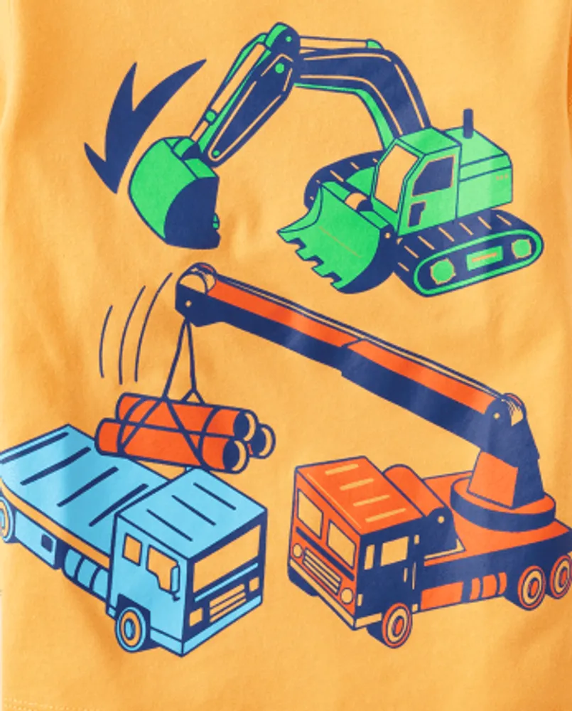 Baby And Toddler Boys Construction Vehicles Graphic Tee