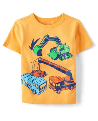 Baby And Toddler Boys Construction Vehicles Graphic Tee