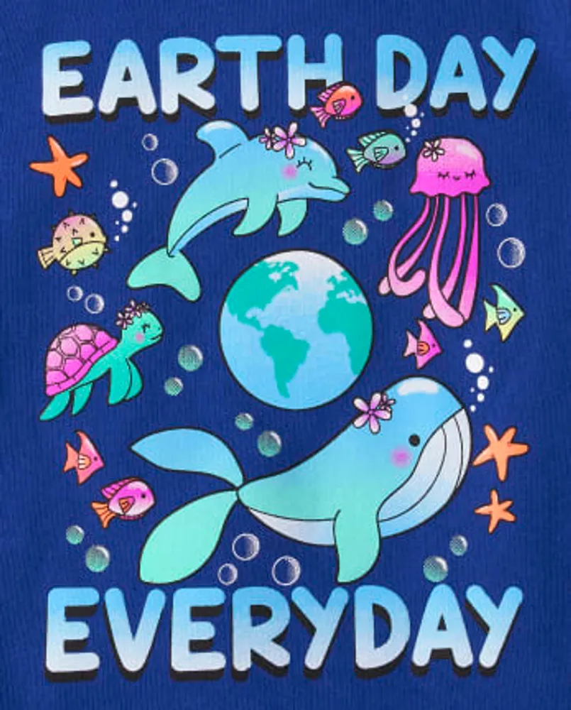 Baby And Toddler Girls Earth Day Graphic Tee