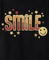 Baby And Toddler Girls Smile Graphic Tee