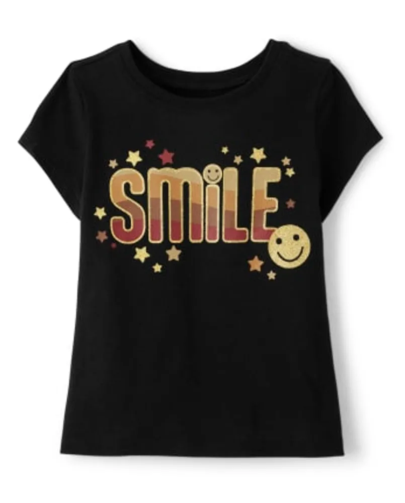 Baby And Toddler Girls Smile Graphic Tee