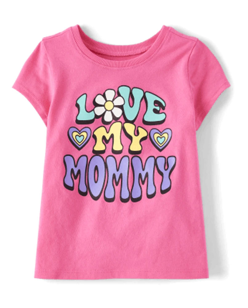 Baby And Toddler Girls Love My Mommy Graphic Tee